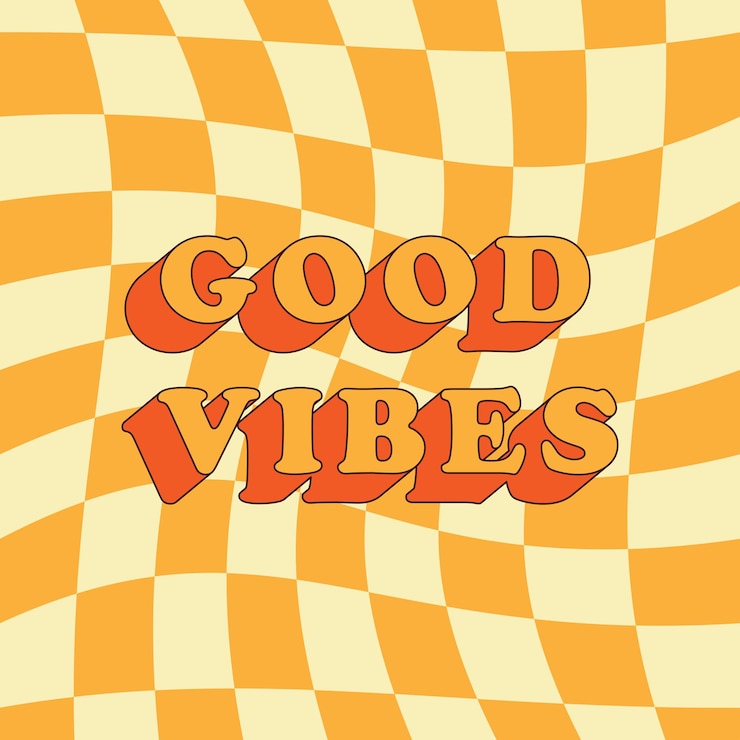 Vektor gute vibes bleiben sie groovy