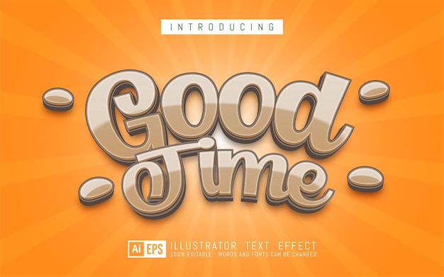 Gute Zeit Texteffekt, bearbeitbarer 3D-Textstil