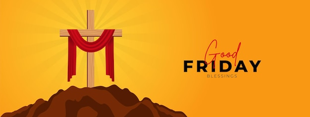 Guten Freitag Frieden der Heiligen Woche Social Media Post Web Banner Status Story