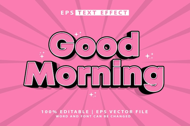 Guten Morgen Text-Effekt 3d