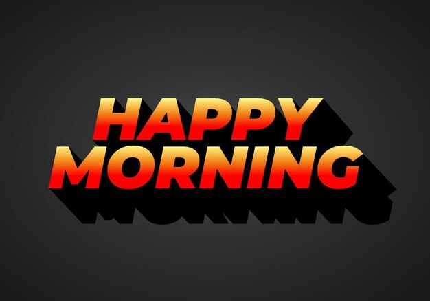 Guten Morgen Text-Effekt in 3D-Look auffällige Farbe