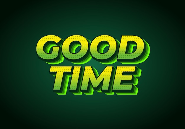 Guter Zeit Text-Effekt in modernen Farben mit 3D-Look-Effect