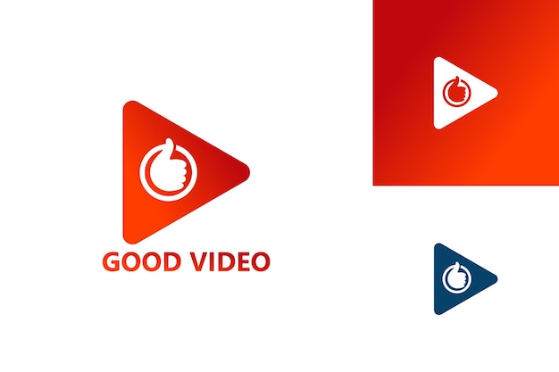 Gutes Video Play Logo Template Design Vektor, Emblem, Designkonzept, Kreatives Symbol, Icon