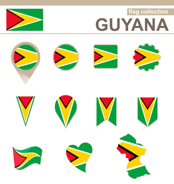 Guyana flag collection, 12 versionen