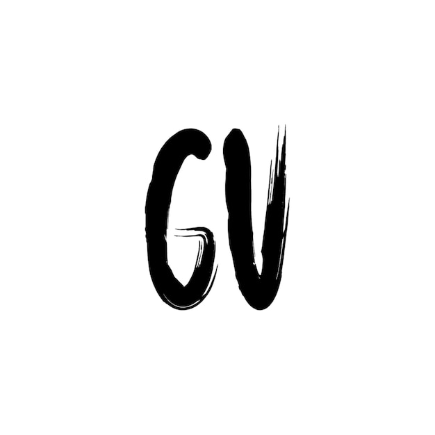 GV-Monogramm-Logo-Design, Buchstabe, Text, Name, Symbol, monochromes Logo, Alphabet-Zeichen, einfaches Logo