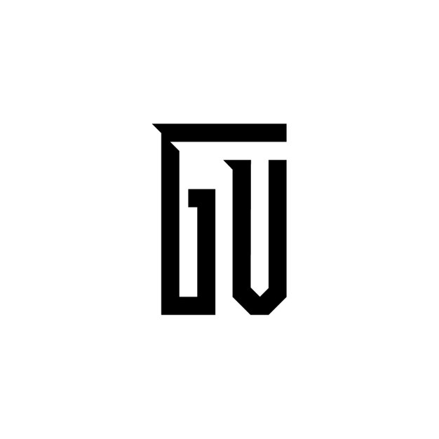 GV-Monogramm-Logo-Design, Buchstabe, Text, Name, Symbol, monochromes Logo, Alphabet-Zeichen, einfaches Logo