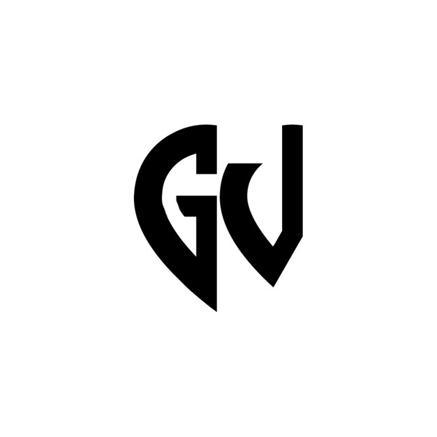 GV-Monogramm-Logo-Design, Buchstabe, Text, Name, Symbol, monochromes Logo, Alphabet-Zeichen, einfaches Logo