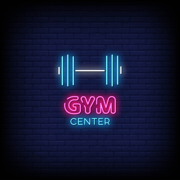 Gym center neon signs style text