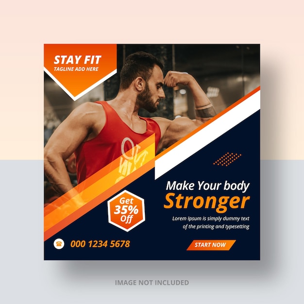 Gym Club Instagram Social-Media-Post und Web-Banner-Design