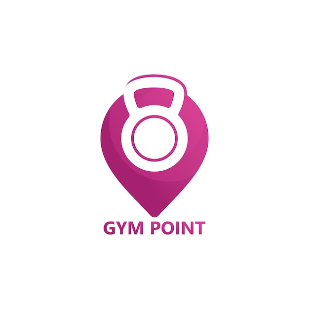 Gym point logo template design vektor, emblem, designkonzept, kreatives symbol, icon