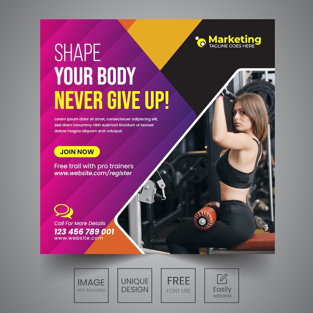 Gym Social Banner Design-Vorlage