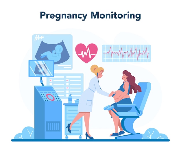 Vektor gynäkologe, reproduktologe und frauengesundheitskonzept