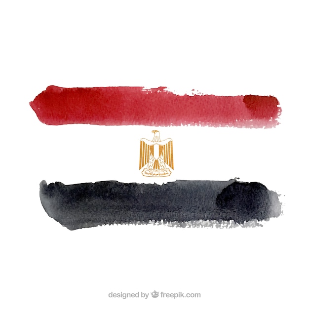 Ägypten Flagge in Aquarell-Stil