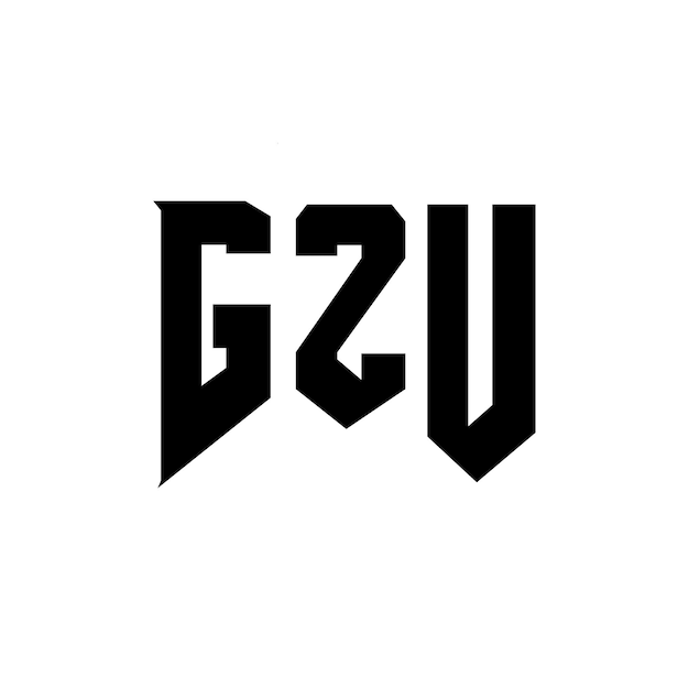GZU Buchstaben-Logo-Design für Technologieunternehmen GZU Logo-Design schwarz-weiße Farbkombination GZU logo GZU Vektor GZU Design GZU Icon GZU Alphabet GZU Typografie Logo-Design