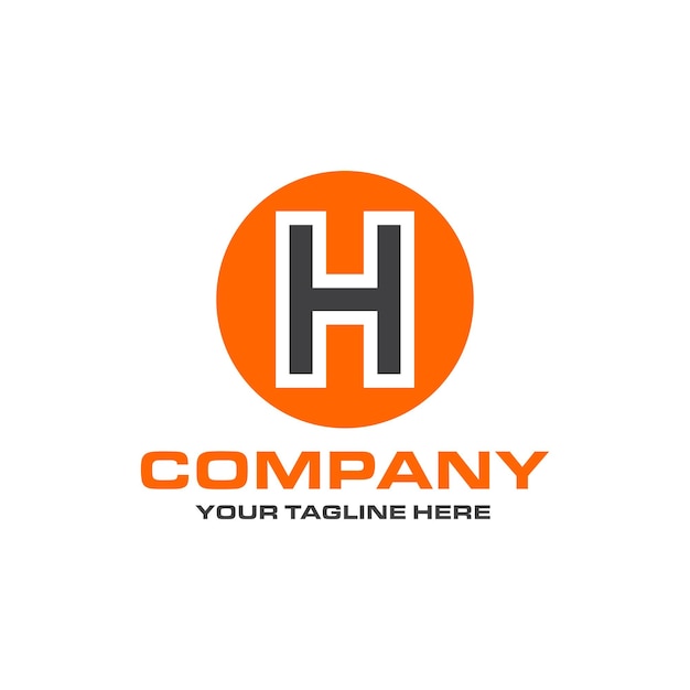 H-Buchstabe abgerundete Form Logo-Design