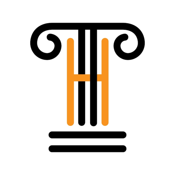 Vektor h-logo der anwaltskanzlei