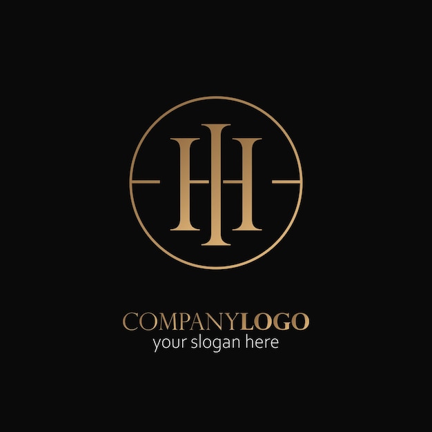 H-monogramm elegantes logo