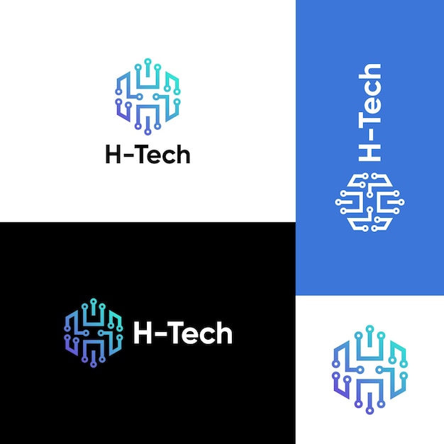 Vektor h tech logo-konzept und logo-inspiration