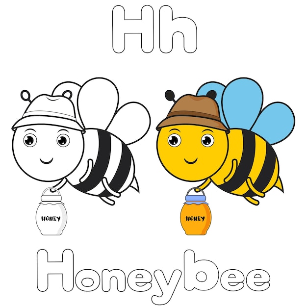 Vektor h wie honeybee