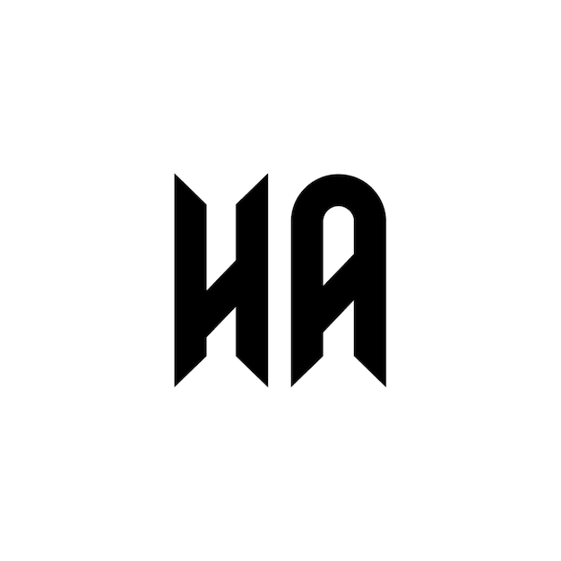 HA-Monogramm-Logo-Design, Buchstabe, Text, Name, Symbol, monochromes Logo, Alphabet-Zeichen, einfaches Logo