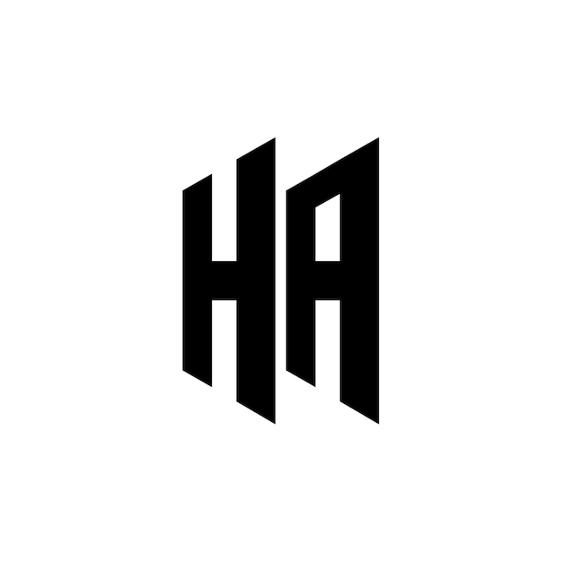 HA-Monogramm-Logo-Design, Buchstabe, Text, Name, Symbol, monochromes Logo, Alphabet-Zeichen, einfaches Logo