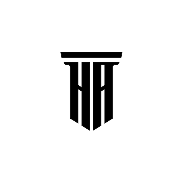 HA-Monogramm-Logo-Design, Buchstabe, Text, Name, Symbol, monochromes Logo, Alphabet-Zeichen, einfaches Logo