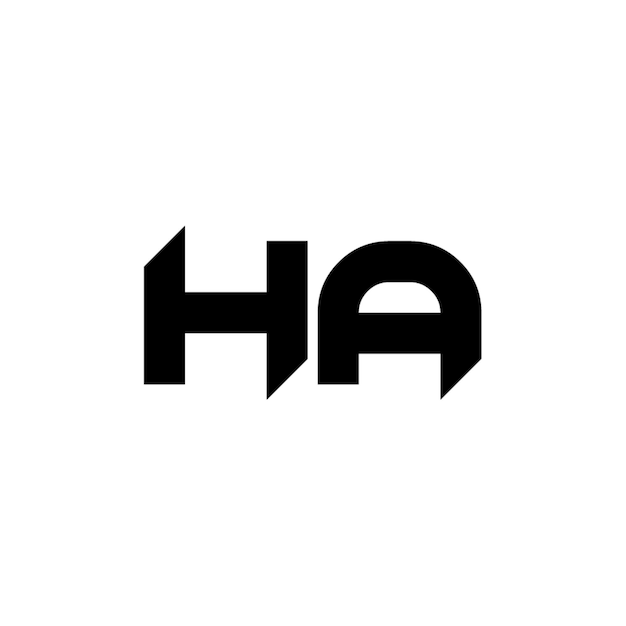 HA-Monogramm-Logo-Design, Buchstabe, Text, Name, Symbol, monochromes Logo, Alphabet-Zeichen, einfaches Logo