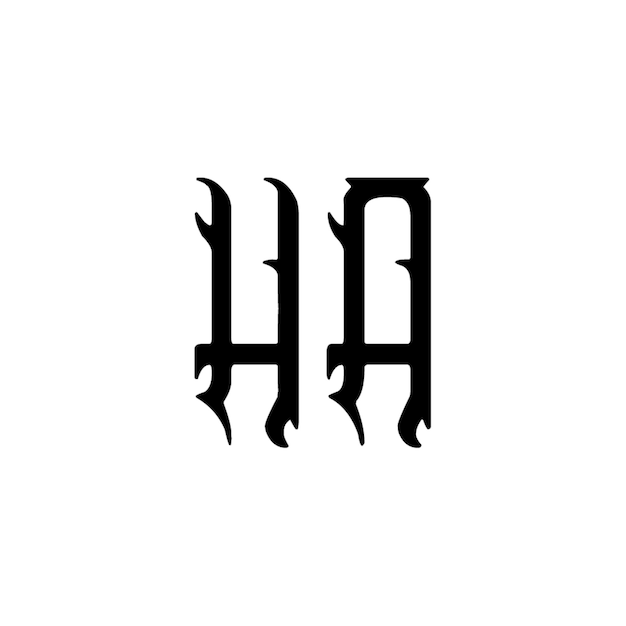 HA-Monogramm-Logo-Design, Buchstabe, Text, Name, Symbol, monochromes Logo, Alphabet-Zeichen, einfaches Logo