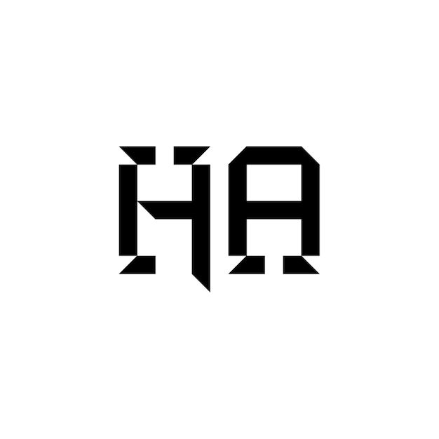 HA-Monogramm-Logo-Design, Buchstabe, Text, Name, Symbol, monochromes Logo, Alphabet-Zeichen, einfaches Logo