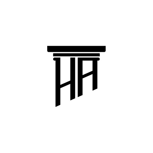 HA-Monogramm-Logo-Design, Buchstabe, Text, Name, Symbol, monochromes Logo, Alphabet-Zeichen, einfaches Logo