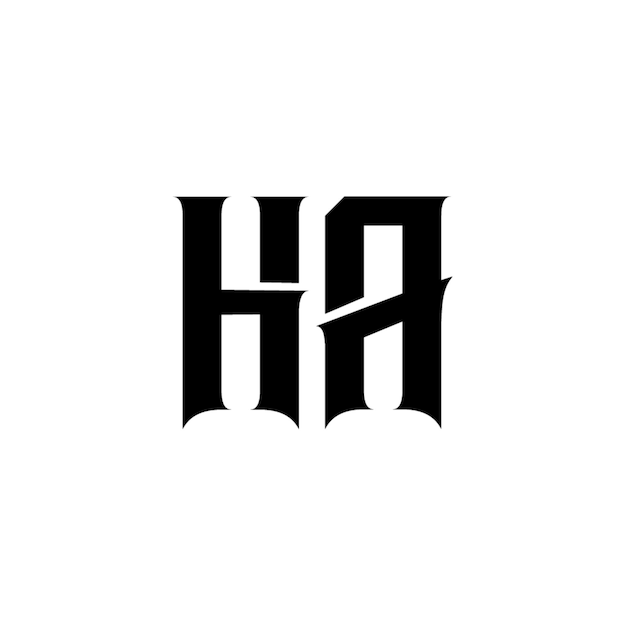 HA-Monogramm-Logo-Design, Buchstabe, Text, Name, Symbol, monochromes Logo, Alphabet-Zeichen, einfaches Logo