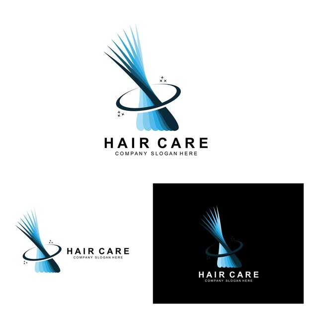 Vektor haarpflege logo scalp layer design health salon brand illustration
