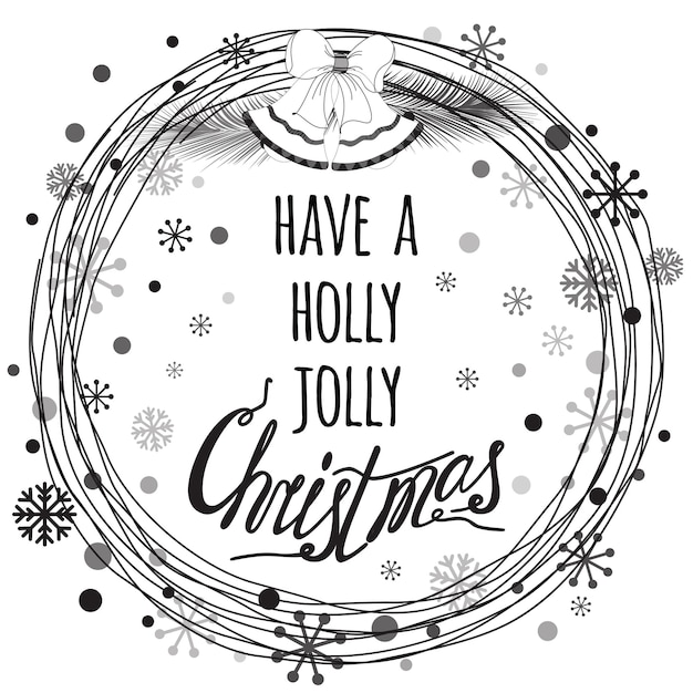 Vektor haben sie ein holly jolly christmas quote typography banner design