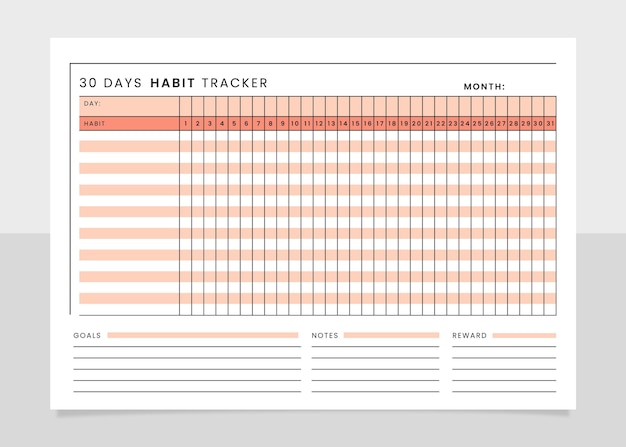 Habit tracker vorlage