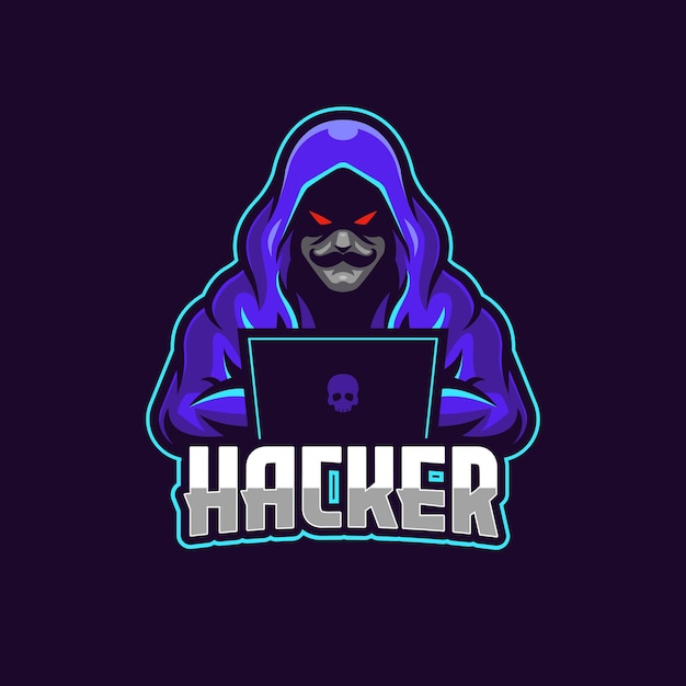 Vektor hacker esports logo vorlage