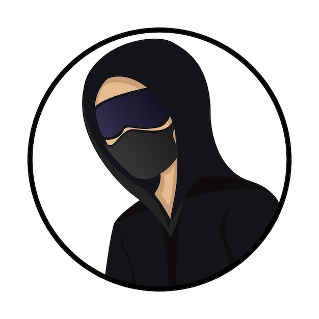 Vektor hacker-maskottchen für sport und gaming premium-vektorillustration