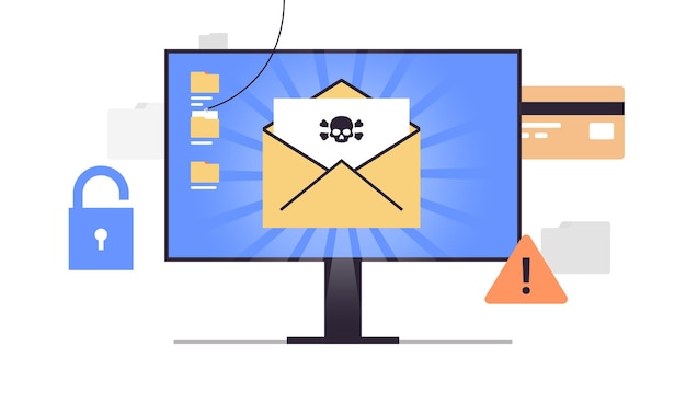 Hacker und Cyberkriminelle phishing und stehlen private personenbezogene Daten flache Vektorgrafiken