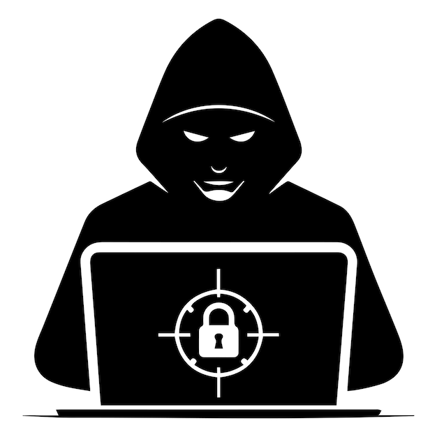 Hacker-Vektor-Silhouette-Illustration