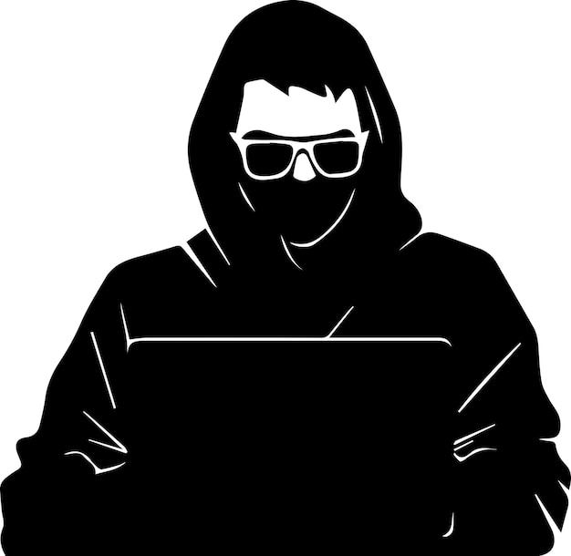 Vektor hacker-vektorsilhouette-illustration 2