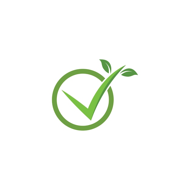 Häkchen Bio-Bio-Symbol-Vektor-Illustration