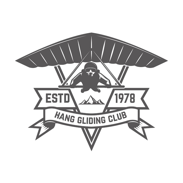 Hängen sie gleitclub-emblemschablone.