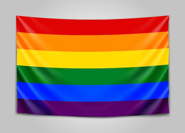 Hängende flagge von lgbt. toleranzkonzept.