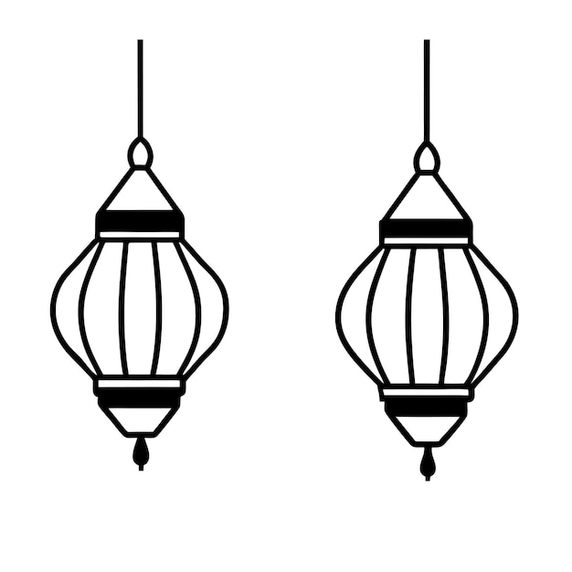 Hängende Laternen Fanous-Linienkunst