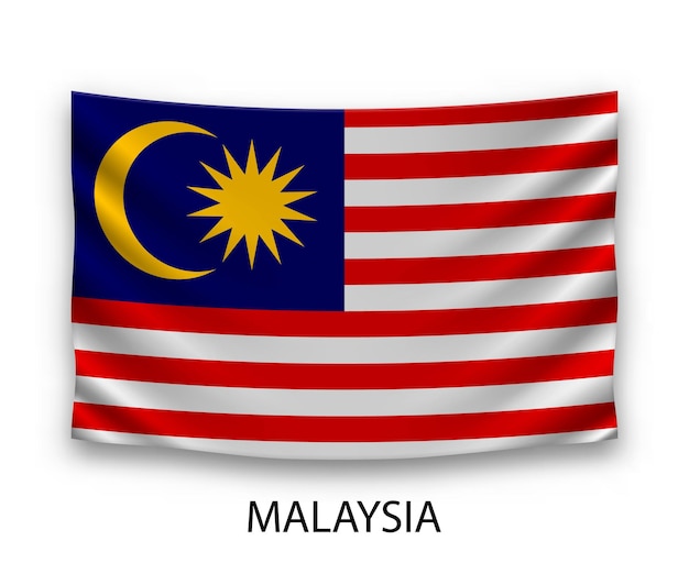 Hängende Seidenflagge von Malaysia Vektorillustration