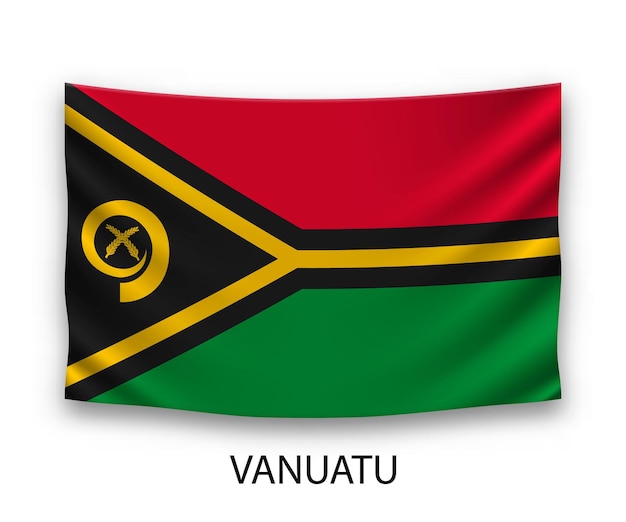 Hängende seidenflagge von vanuatu-vektorillustration