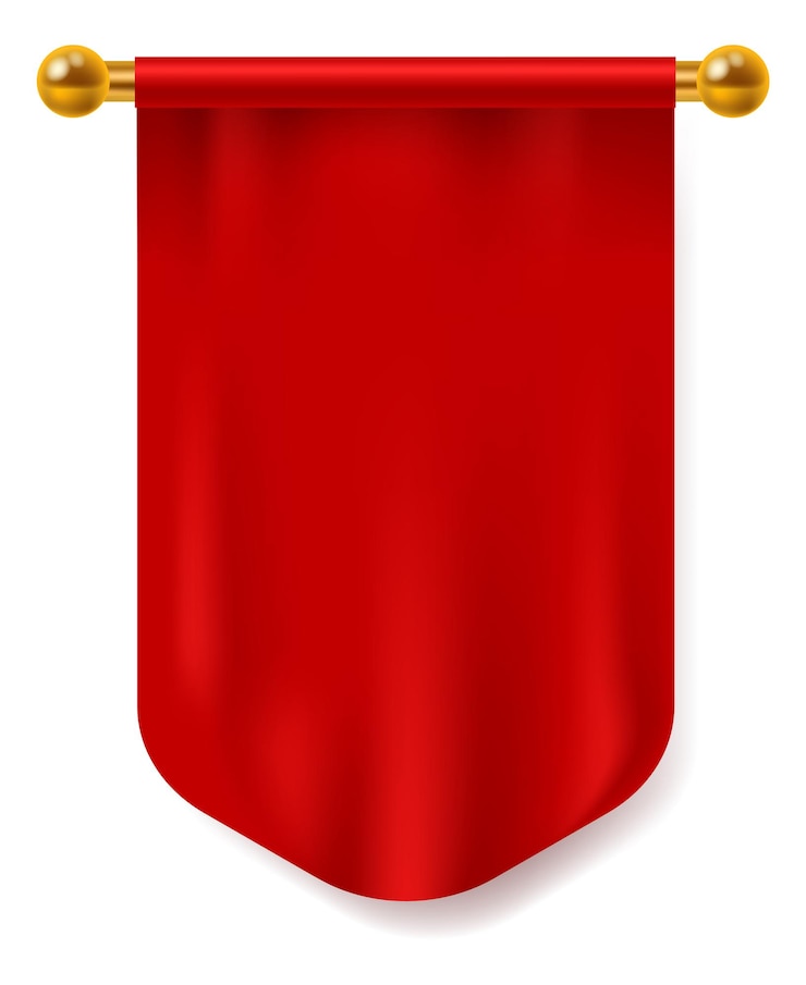 Vektor hängendes rotes wimpel-mockup realistisches werbetextil