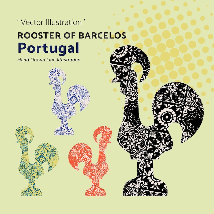 Vektor hahn von barcelona vektor-illustration portugal