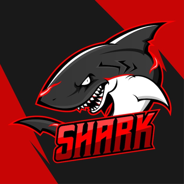 Hai-maskottchen-logo-vektor