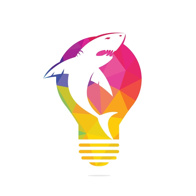 Vektor hai- und glühbirnen-vektor-logo-design