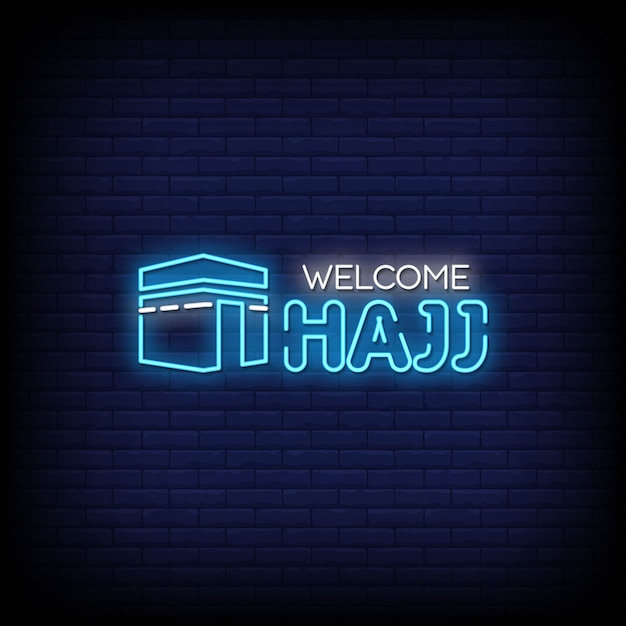 Hajj mabroor neon signs style text